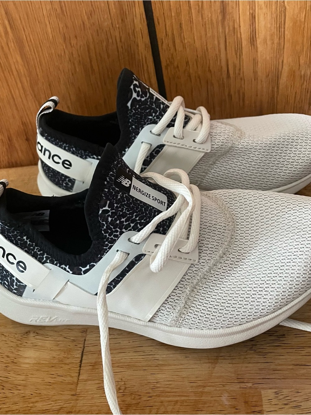 New Balance White and Black Women's Nergize Sport Athletic Sneakers